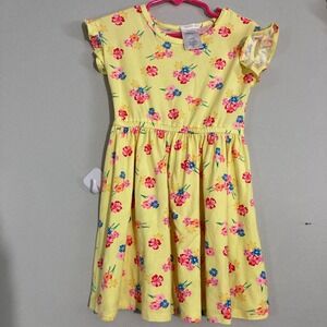 Forever Me Floral Dress Toddler Girls 3T Yellow flutter Sleeve